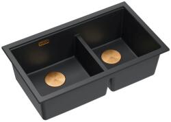 Quadron Chiuveta compozit sub blat Quadron Logan 120 negru carbon - cupru 76x45 cm (HQL7645U7_PVDC1_U) Chiuveta