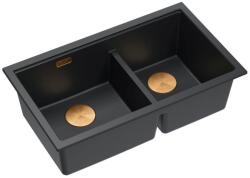 Quadron Chiuveta compozit incastrata Quadron Logan 120 negru carbon - cupru 76x45 cm (HQL7645U7_PVDC1_I) Chiuveta