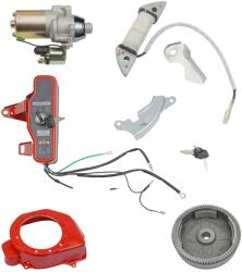 Elektromos indítómotor gyújtáskészlet, lendkerék, kulcsos kapcsolódoboz, MULTI