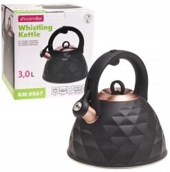 Kamille Acél vízforraló Kamille 3, 0 L síppal Indukció és gáz (KM0867)