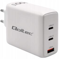 Qoltec Hálózati töltő 100W GaN 5-20V 1.5-3A 2 x Usb-c Pd 1 x Us (51826)