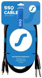 SSQ RCAJM5 2x RCA Apa - 2x 6.3 mm Jack Apa (3m) - Fekete (SS-1430) (SS-1430)