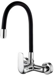 Laveo ELZA fali csaptelep rugalmas tömlővel, matt fekete / króm K (OPBKE_781D)