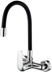 Laveo ELZA fali csaptelep rugalmas tömlővel, matt fekete / króm (BKE_781D)