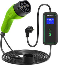 Qoltec EV töltő Elektromos autó töltő 2-in-1 Type2 3.5kW 230V LCD Hordozható 5m