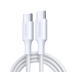 UGREEN CABLU alimentare si date Ugreen, L501, Fast Charging Data Cable pt. smartphone, USB Type-C la USB Type-C 60W / 3A, braided, 1m, alb 35254 (timbru verde 0.08 lei) (35254)