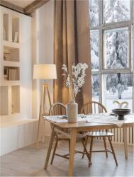 Nova Luce Lampa podea LE ROY Alb Fabric Shade Natural Lemn Baza IP20 Fara bec (NV9050165)
