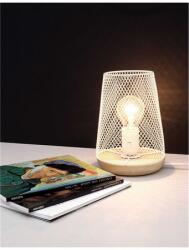 Nova Luce Veioza MARCO Alb Metal Natural Lemn LED E27 1x12 Wat 230 Volt IP20 Fara bec (NV9014065)