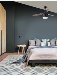 Nova Luce Lustra cu ventilator MONSOON Body: Otel Mat Negru and Sticla, Blades: Oak Lemn DC Motor Max. 40 W, 5 Speed Control, Bulb: LED 18 W 650Lm 3000K IP20 (NV5260251)