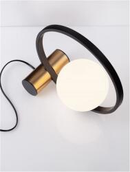Nova Luce Veioza NESO Opal Sticla Brushed Auriu & Negru Aluminiu LED E14 1x5W 230V IP20 Fara bec Lungime cablu: 160 cm (NV9624094)