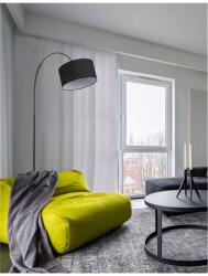 Nova Luce Lampa podea SAMA Negru Fabric Shade, Negru Aluminiu Baza LED E27 1x12 Wat 230 Volt IP20 Fara bec (NV9401652)
