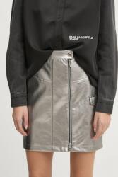 Karl Lagerfeld Jeans szoknya ezüst, mini, harang alakú, A1W12013 - ezüst M