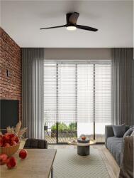 Nova Luce Lustra cu ventilator ALOA Nisipiu Negru Metal & Acrylic Negru Lemn Color Blades LED 18 Wat 2190Lm 220-240Volt IP20 3000-4000-6500K 40Wat Rated Power & 6 Speeds cu Remote Control Summer & Winter Mode 1