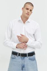 HUGO BOSS pamut ing férfi, olasz galléros, fehér, slim - fehér 44