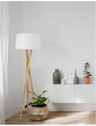 Nova Luce Lampa podea SALINO Ivory Fabric Shade Brown Fabric Wire Natural Lemn LED E27 1x12 Wat 230 Volt IP20 Fara bec (NV9145061)