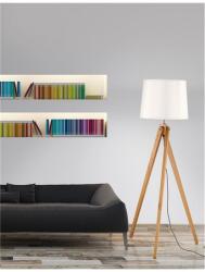 Nova Luce Lampa podea ALMA Natural Lemn Sand Alb Shade Negru Fabric Wire LED E27 1x12W IP20 Fara bec (NV60201)