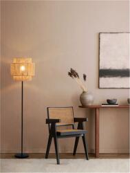 Nova Luce Lampa podea LITO Nisipiu Negru Metal & Straw Shade LED E27 1x12 Wat 230 Volt IP20 Fara bec (NV9001081)