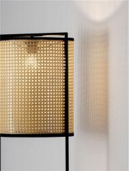 Nova Luce Lampa podea ERTO Nisipiu Negru Otel & Rattan LED E27 1x12 Wat 100-240Volt IP20 Fara bec Lungime cablu 150 cm Intrerupator On/Off (NV9001119)