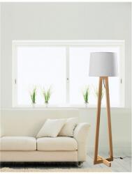 Nova Luce Lampa podea ALMA Natural Lemn Sand Alb Shade Negru Fabric Wire LED E27 1x12W IP20 Fara bec (NV40202)
