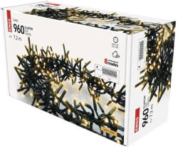 EMOS LED 7, 2m süni kültéri és beltéri meleg fehér programok D4BW08 karácsonyi fényfüzér (EMOS-D4BW08)