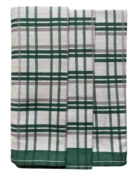 Polášek Prosop de bucătărie în carouri Egypt - Set 3 bucăți - nr. 8 | Verde (182657-28)