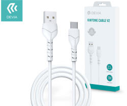 DEVIA USB - USB Type-C adat- és töltőkábel 1 m-es vezetékkel - Devia Kintone Cable V2 Series for Type-C - 5V/2.1A - white