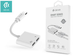 DEVIA Type-C - 2x Type-C audio adapter - Devia Smart Series Adapter Type-C to Dual Type-C - fehér