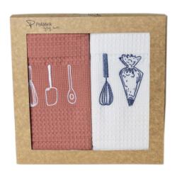 Polášek Prosoape de bucătărie waffle brodate cu motiv - Set de 2 bucăți - Ustensile de copt nr. 1 (725553-82)