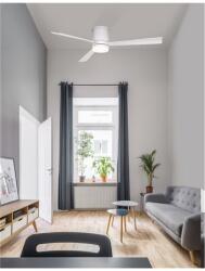 Nova Luce Lustra cu ventilator SILKY Mat Alb Otel & Sticla Alb PlyLemn DC 35W AC 220 - 240V (NV9953015)