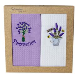 Polášek Prosoape de bucătărie waffle brodate cu motiv - Set de 2 bucăți - Provence nr. 8 (39247591-01)