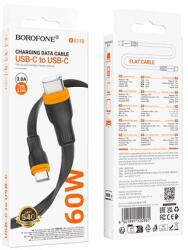 BOROFONE BX118 Esplendido, USB kábel, USB-C - USB-C, (1 méter 3A 60W), fekete (Gyorstöltő)