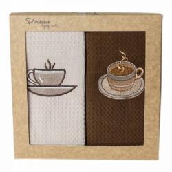 Polášek Prosoape de bucătărie waffle brodate cu motiv - Set de 2 bucăți - Cafea nr. 6 (05464590-01)