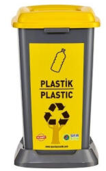 Planet Szemetes kuka műanyag szelektív 50 literes antracit/sárga UP900-214