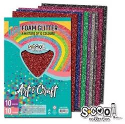 PLUS LINE Glitteres dekorgumi - A4-es, 10 db-os - vegyes (SC1489)