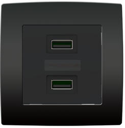 ELMARK City dupla USB töltőaljzat antracit (193751)