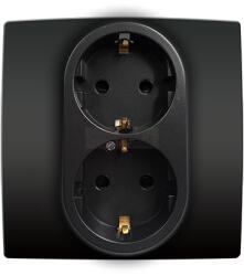 ELMARK City német típusú dupla dugalj antracit csavaros (193371s)