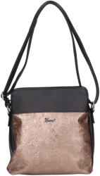 Karen rostbőr táska D 214 fekete bronz virág