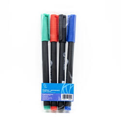 BLUERING Rostirón, tűfilc alkoholos készlet, 0, 5mm OHP Bluering® F, 4 klf. szín (61260) - officefirst