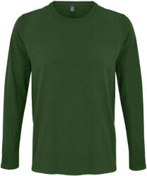 SOL'S Férfi IMPERIAL hosszú ujjú környakas pamut póló, SOL'S SO02074, Bottle Green-M (so02074bg-m)