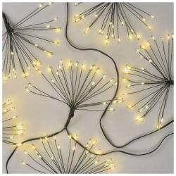 EMOS dekorációs karácsonyi fényfüzér (tűzijáték fürtök, nano, zöld kábellel) időzítővel - 450 LED 8m - meleg fehér (D3AW11)