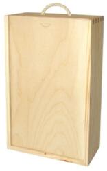  Fa borosdoboz két üvegnek, tolótetős (félkész fa termékek)