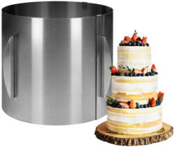  Kör alakú állítható tortaforma, tortakarika, tortagyűrű - EXTRA MAGAS - 22 cm