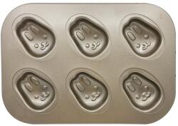  6 részes tapadásmentes bevonatú muffin forma - Nyúl, nyuszi