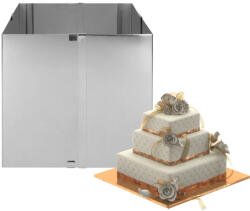  Négyzet alakú állítható tortaforma, tortakeret - EXTRA MAGAS - 22 cm