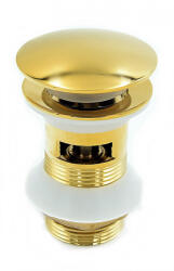 Gamma klikk-klakk önzáró mosdó leeresztő szelep - arany (túlfolyóval) (GK39-050G)