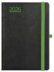TopTimer Naptár, tervező, A5, napi, TOPTIMER, "Nero", fekete-zöld (26T021N-006)