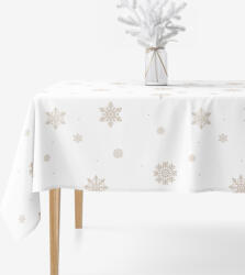 Goldea szögletes terítő 100% pamutvászon - hópelyhek fehéren 100 x 100 cm