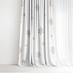 Goldea pamut drapéria - hópelyhek fehéren 280x150 cm