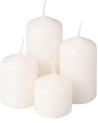 Valex Decor Lépcsős adventi henger gyertya készlet, Ø40 x 40/55/70/85mm - Lakk fehér (CBL-01)