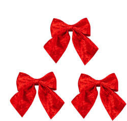 Valex Decor Fényes bársony masni készlet, 9 x 10cm, 3db. - Piros (MDR18-XS)